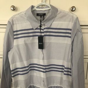 DKNY Womens Button Down Shirt Large NEW WITH TAGS